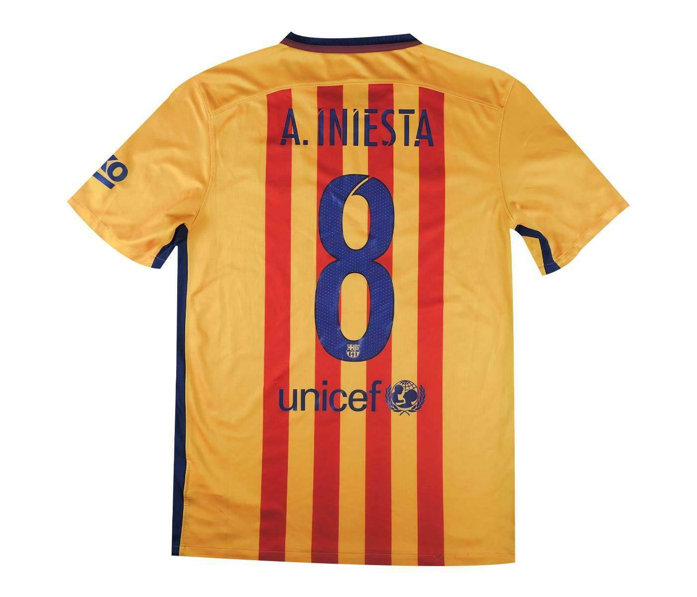 Spanish La Liga 2014-2015 Barcelona #8 A Iniesta Awaykit NameSet Printing 