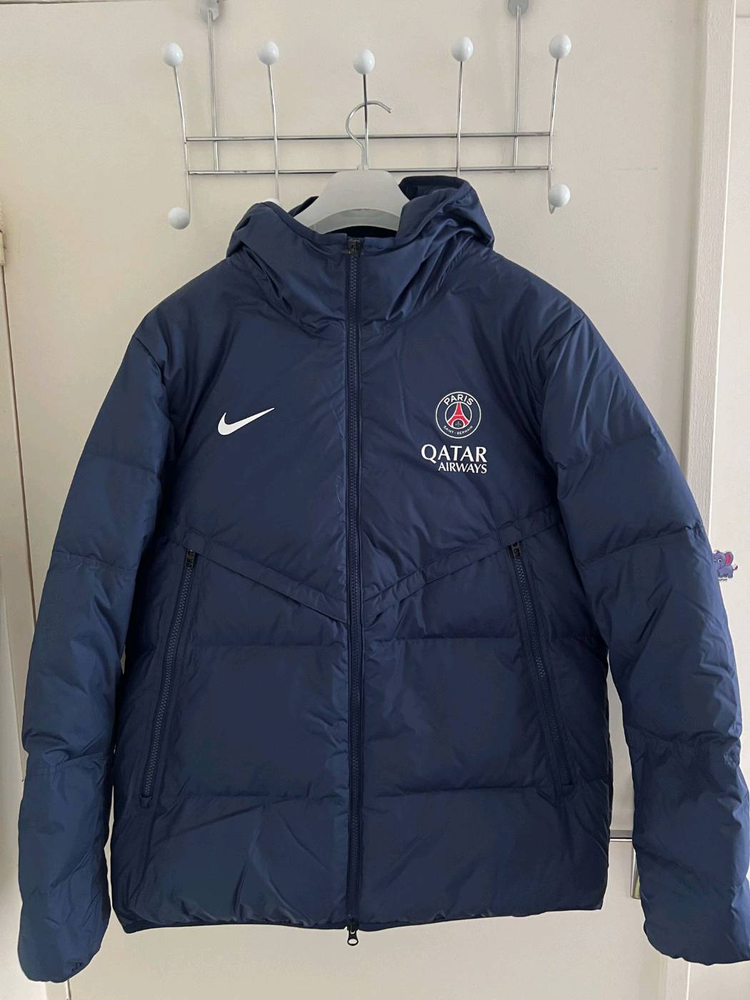 PSG Players' Down Jacket Size L - Authentic with Qatar Airways Logo